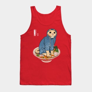 Japanese cat on ramen Tank Top